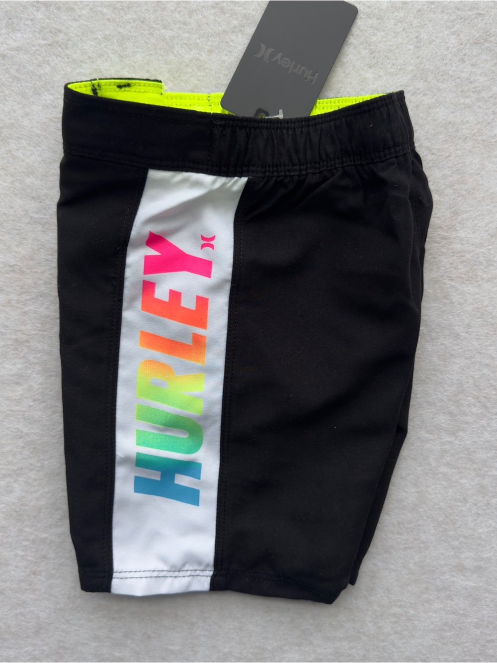 Hurley Toddler Boys Colorblock Board Shorts Black White Neon NWT NEW